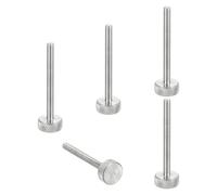sourcing map M4x40mm Knurled Thumb Screws, 304 Stainless Steel Flat Head Thumb Screws Metric Diamond Knurled Head Bolts Grip Knobs Hand Tighten Thread Fasteners, 12mm Dia. 5 Pcs