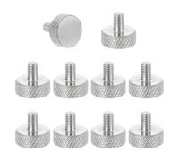 sourcing map M4x5mm Knurled Thumb Screws, 304 Stainless Steel Flat Head Thumb Screws Metric Diamond Knurled Head Bolts Grip Knobs Hand Tighten Thread Fasteners, 12mm Dia. 12 Pcs