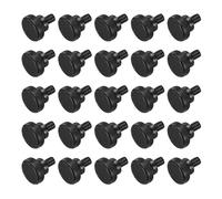 sourcing map M4x5mm Knurled Thumb Screws, Black Steel Flat Head Thumb Screws Zinc Plated Metric Knurled Head Bolts with Shoulder Grip Knobs Hand Tighten Thread Fasteners, 20 Pcs