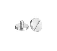 sourcing map M4x5mm Slotted Round Large Flat Head Screws, 10pcs 304 Stainless Steel Slotted Decoration Screws