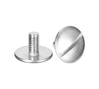 sourcing map M4x8mm Extra Large Flat Head Slotted Screws, 8pcs 304 Stainless Steel Round Head Bolts