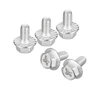 sourcing map M4x8mm Phillips Hex Head Flange Bolts, 30pcs 304 Stainless Steel Hexagon Phillips Flange Head Hex Bolts Machine Screws