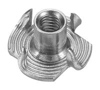 sourcing map M4x8mm T-Nuts 4 Pronged Tee Nut 304 Stainless Steel Threaded Inserts for for Wood, Rock Climbing Holds, Cabinetry, Furniture 25pcs