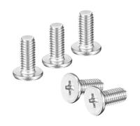 sourcing map M5-0.8 x 10mm 100Pcs Flat Round Head Screws 304 Stainless Steel Phillips Drive Machine Screws Hardware Fastener for Furniture Connection
