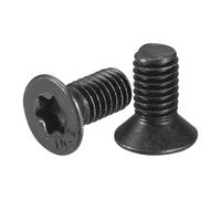sourcing map M5-0.8 x 10mm Flat Torx Head Machine Screws, 50Pcs 10.9 Grade Carbon Steel Countersunk Torx Anti Theft, Black Oxide Finish, Full Thread