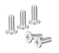 sourcing map M5-0.8 x 12mm 100Pcs Flat Round Head Screws 304 Stainless Steel Phillips Drive Machine Screws Hardware Fastener for Furniture Connection