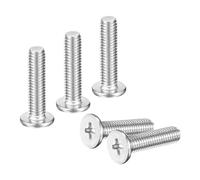 sourcing map M5-0.8 x 20mm 100Pcs Flat Round Head Screws 304 Stainless Steel Phillips Drive Machine Screws Hardware Fastener for Furniture Connection
