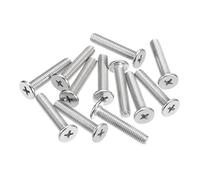 sourcing map M5-0.8 x 25mm 20Pcs Flat Round Head Screws 304 Stainless Steel Phillips Drive Machine Screws Hardware Fastener for Furniture Connection