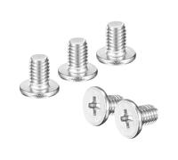 sourcing map M5-0.8 x 6mm 100Pcs Flat Round Head Screws 304 Stainless Steel Phillips Drive Machine Screws Hardware Fastener for Furniture Connection