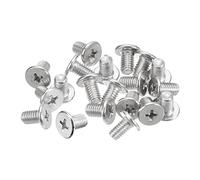 sourcing map M5-0.8 x 8mm 50Pcs Flat Round Head Screws 304 Stainless Steel Phillips Drive Machine Screws Hardware Fastener for Furniture Connection