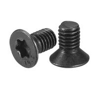 sourcing map M5-0.8 x 8mm Flat Torx Head Machine Screws, 50Pcs 10.9 Grade Carbon Steel Countersunk Torx Anti Theft, Black Oxide Finish, Full Thread