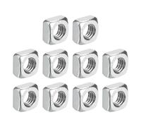 sourcing map M5-0.8x4 Square Nuts, 304 Stainless Steel Coarse Thread Square Nuts Fasteners for Home Repairs and Professional Engineering, Silver, 10pcs