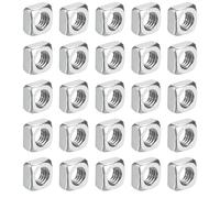sourcing map M5-0.8x4 Square Nuts, 304 Stainless Steel Coarse Thread Square Nuts Fasteners for Home Repairs and Professional Engineering, Silver, 100pcs
