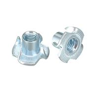 sourcing map M5 4 Pronged Tee Nut T-Nut for Table Legs Rock Climbing Wall Woodwork Holds Wood Cabinetry 50Pcs