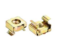 sourcing map M5 Cage Nuts for Server Rack Cabinet, Carbon Steel Yellow Zinc Plated, Pack of 5