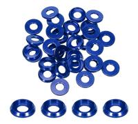 sourcing map M5 Cone Cup Countersunk Washers,Hole Dia 5mm/0.2" Aluminum Gaskets Cup Head Washer Gasket for Screw RC/FPV/PC/Drone/Mechanical Accessories Model Parts,Pack of 30(Deep Blue)