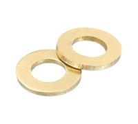 sourcing map M5 Flat Washer, 100 Pcs Brass Ring Flat Washers 10mm OD 1mm Thick Metal Sealing Gasket Ring for Screws Bolts Nuts