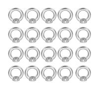 sourcing map M5 Lifting Eye Nut, 304 Stainless Steel Ring Shape Female Thread Nuts Fastener for Engineering Port Marine Fixing Silver, Pack of 20
