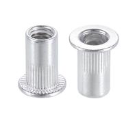 sourcing map M5 Rivet Nuts Aluminium Alloy Knurled Flat Head Threaded Insert 60Pcs