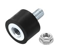 sourcing map M5 Rubber Mounts, 1Pcs 15x10mm(DxH) Rubber Cylindrical Anti Vibration Isolator Shock Absorber with Lock Nuts for Car Bobbin Generator Air Compressors
