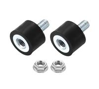 sourcing map M5 Rubber Mounts, 2Pcs 15x10mm(DxH) Rubber Cylindrical Anti Vibration Isolator Shock Absorber with Lock Nuts for Car Bobbin Generator Air Compressors