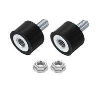 sourcing map M5 Rubber Mounts, 2Pcs 15x10mm(DxH) Rubber Cylindrical Anti Vibration Isolator Shock Absorber with Lock Nut for Car Bobbin Generator Air Compressors