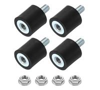 sourcing map M5 Rubber Mounts, 4Pcs 15x15mm(DxH) Rubber Cylindrical Anti Vibration Isolator Shock Absorber with Lock Nut for Car Bobbin Generator Air Compressors