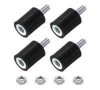 sourcing map M5 Rubber Mounts, 4Pcs 15x20mm(DxH) Rubber Cylindrical Anti Vibration Isolator Shock Absorber with Lock Nut for Car Bobbin Generator Air Compressors