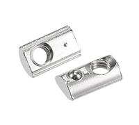 sourcing map M5 T Slot Nuts Roll in Spring T-nut with Ball Carbon Steel for 2020 Series Aluminum Extrusion Profile Rail with 6mm Slot 30Pcs