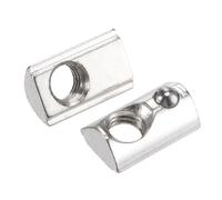 sourcing map M5 T Slot Nuts Roll in Spring T-nut with Ball Carbon Steel for 2020 Series Aluminum Extrusion Profile Rail with 6mm Slot 50Pcs
