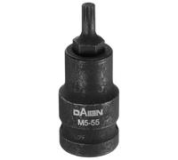 sourcing map M5 Triple Square Bit Socket 55mm/2.17" Length 1/2" Square Drive 12 Point Spline Extension Impact Bit Power Nut Driver Set S2 Steel Socket Ratchet Wrench Bits, Black