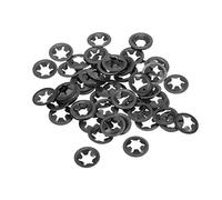 sourcing map M5 Washer 4.5mm I.D. 14mm O.D. Internal Tooth Lock Washers Push-On Locking Speed Clip 65Mn Black Oxide Finish 60pcs