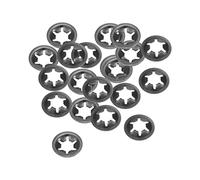 sourcing map M5 Washer 4.5mm I.D. 14mm O.D. Internal Tooth Lock Washers Push-On Locking Speed Clip 65Mn Black Oxide Finish 20pcs