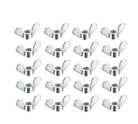 sourcing map M5 Wing Nuts Zinc Plated Fasteners Parts Screws Cymbals Butterfly Nut Silver Tone 20pcs