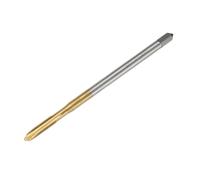 sourcing map M5 x 0.8 H2 Metric Spiral Point Thread Tap, 100mm (4") Extra Long Screw Tap Threading Tapping Tool, Titanium Coated 6542 High Speed Steel Machine Taps Tapping Bit