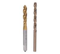 sourcing map M5 x 0.8 Spiral Flute Tap 4.2mm Drill Bit Set, Metric Titanium Plated M35 Cobalt High Speed Steel Machine Threading Screw Tap Drilling Tool