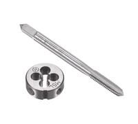 sourcing map M5 x 0.8mm Metric Left Hand Tap and Die Set, Machine Thread Screw Tap with Round Threading Die, Tap & Die Kit for Nut Screw Bolt Thread Repair