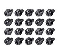sourcing map M5 x 10mm Carbon Steel Phillips Pan Head Machine Screws Bolts Combine with Spring Washer and Plain Washers 20pcs