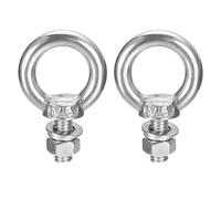 Sourcing Map M5 x 10mm Lifting Eye Bolt, 2 Sets With Nut Washer - 304 Stainless Steel Shoulder Ring for Hanging Items