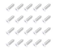 sourcing map M5 x 14mm Flat Countersunk Head Machine Screws 304 Stainless Steel Full Thread Phillips Drive Cross Screw for Furniture Connection Electrical Appliances (White, Pack of 20)