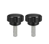 sourcing map M5 x 15mm Metric Male Thread Knurled Clamping Knobs Grip Thumb Screw on Type Hand Clamping Handle Bolt with Plastic Knobs Black 2 Pcs