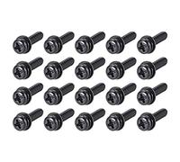 sourcing map M5 x 20mm Carbon Steel Phillips Pan Head Machine Screws Bolts Combine with Spring Washer and Plain Washers 20pcs