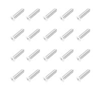 sourcing map M5 x 20mm Flat Countersunk Head Machine Screws 304 Stainless Steel Full Thread Phillips Drive Cross Screw for Furniture Connection Electrical Appliances (White, Pack of 20)