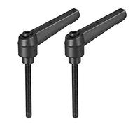 sourcing map M5 x 50mm Handle Adjustable Clamping Lever Thread Push Button Ratchet Male Threaded Stud Knobs Locking Rotating Screw Handles Quick Release Bolt Black 2pcs