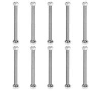 sourcing map M5 x 70mm 304 Stainless Steel Hex Head Screws Bolts, Nuts, Flat & Lock Washers Assortment Kit, Fully Threaded, Bright Finish for Home, Electronic, Machine, 10 Sets