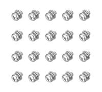 sourcing map M5 x 8mm 304 Stainless Steel Phillips Pan Head Machine Screws Bolts Combine with Spring Washer and Plain Washers 20Pcs