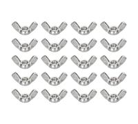 sourcing map M5x0.8mm Wing Nut 100 Pcs, 304 Stainless Steel Butterfly Wing Nuts Fasteners Parts Hand Twist Tighten Wing Nuts for Machinery Electronic Equipment DIY, Silver