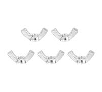 sourcing map M5x0.8mm Wing Nut 5 Pcs, Carbon Steel Butterfly Wing Nuts Fasteners Parts Hand Twist Tighten Wing Nuts for Machinery Electronic Equipment DIY, White