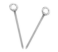 sourcing map M5x100mm Eye Hooks 4.9x1x1 Inch 304 Stainless Steel 2pcs | Eye Bolts,Hammock Hooks,for Screw Eyes Hanging Swing,Yoga Hammock Stand
