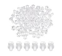 sourcing map M5x10mm Clear Acrylic Screws and Hex Nuts Kit, 40 Set PC Plastic Phillips Round Head Screw Metric Coarse Thread Bolts for Machine Accessories, Transparent